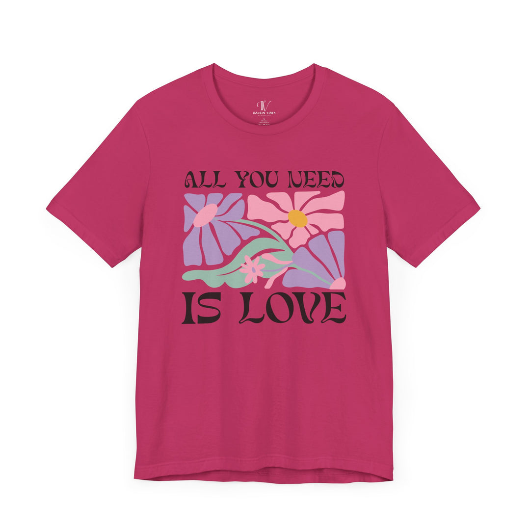 All You Need Is Love: Boho Vibes T-Shirt T-Shirt Printify Berry XS