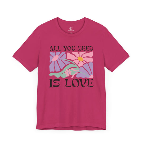 All You Need Is Love: Boho Vibes T-Shirt T-Shirt Printify Berry XS