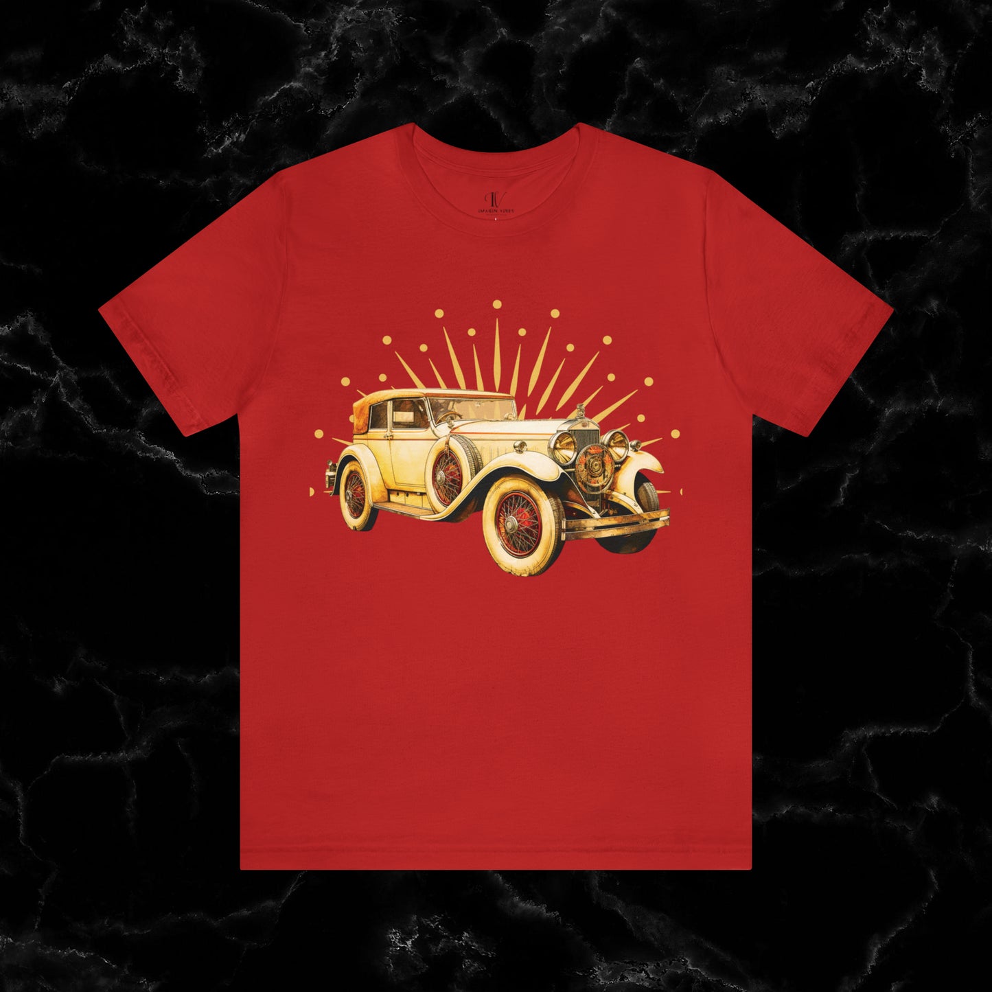Vintage Car Enthusiast T-Shirt with Classic Wheels and Timeless Appeal T-Shirt Red S 