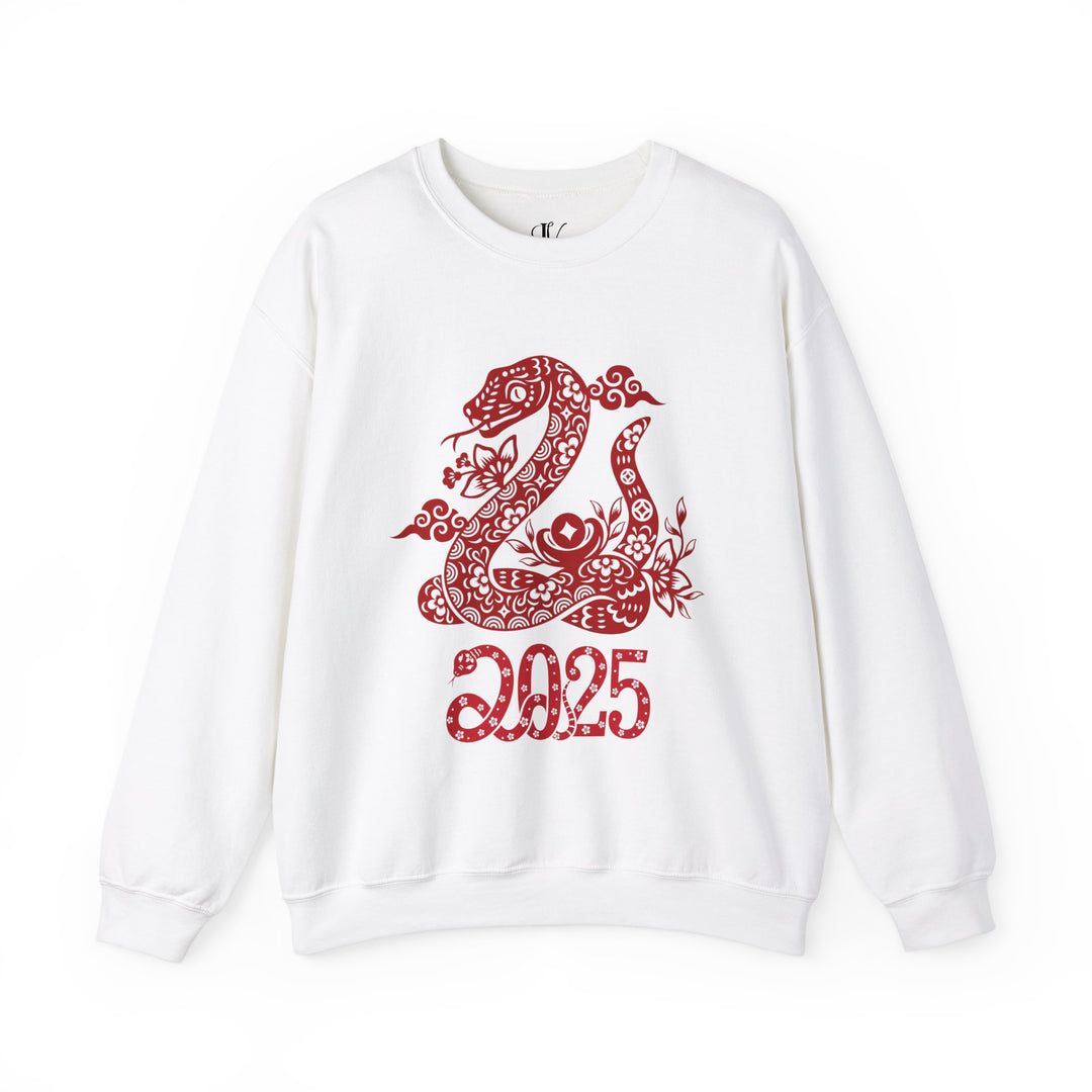 Year of the Snake Sweatshirt - Chinese Zodiac 2025 Sweatshirt Printify S White