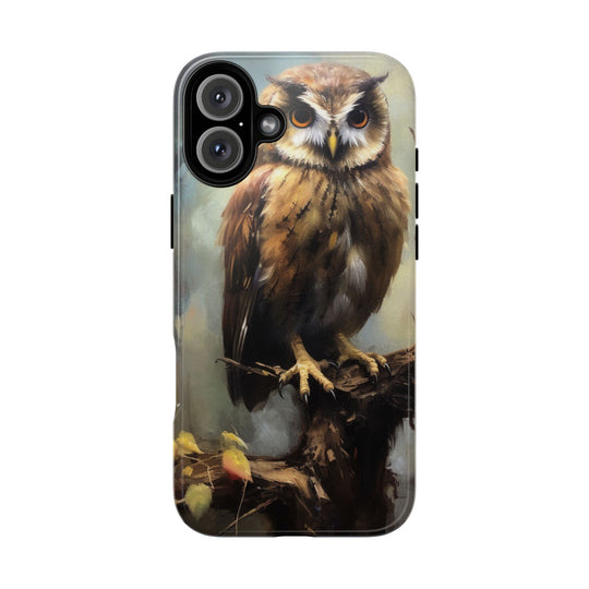 Phone Case Wise Owl Nature Minimalist Phone Case Printify iPhone 16 Plus Glossy