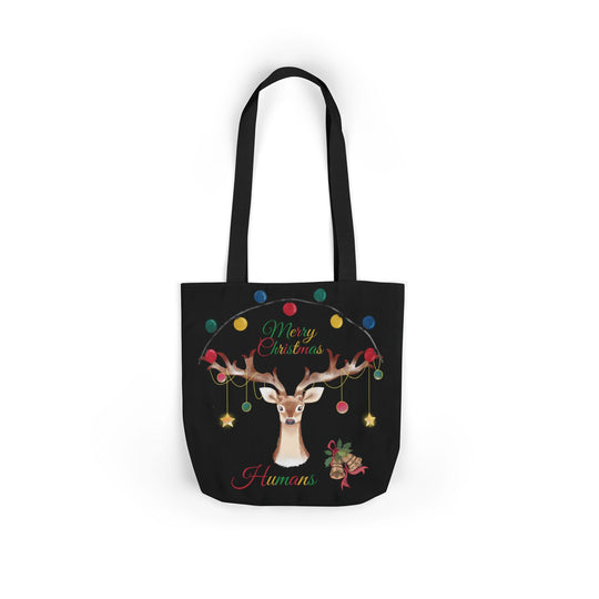 Christmas Reindeer Tote Bag Accessories Printify 13" × 13'' Black