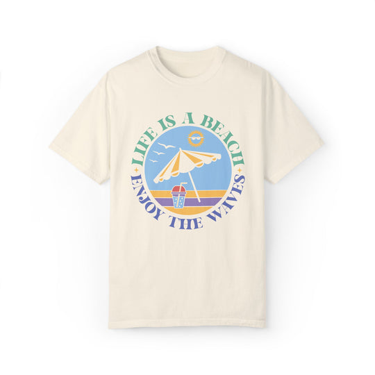 Summer Beach Life Garment-Dyed T-shirt T-Shirt Printify Ivory S