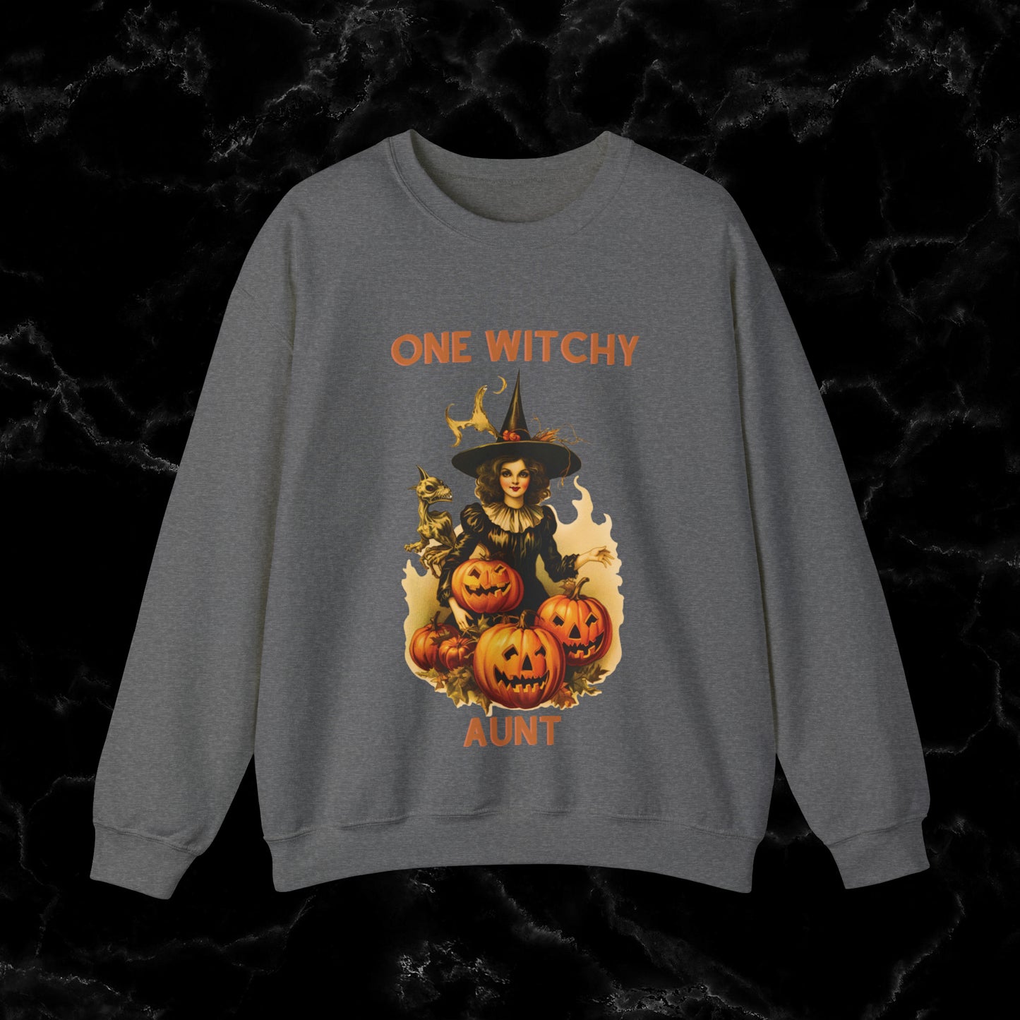 One Witchy Aunt Sweatshirt - Cool Aunt Shirt, Feral Aunt Sweatshirt, Perfect Gifts for Aunts, Auntie Sweatshirt Sweatshirt S Graphite Heather 