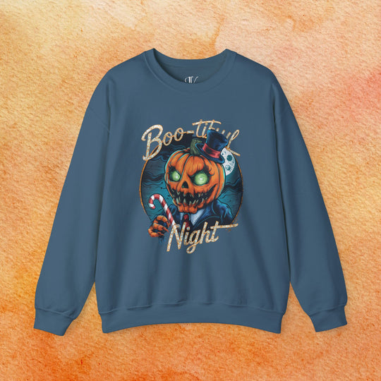 Boo-tiful Night: Pumpkin Creature Halloween Sweatshirt