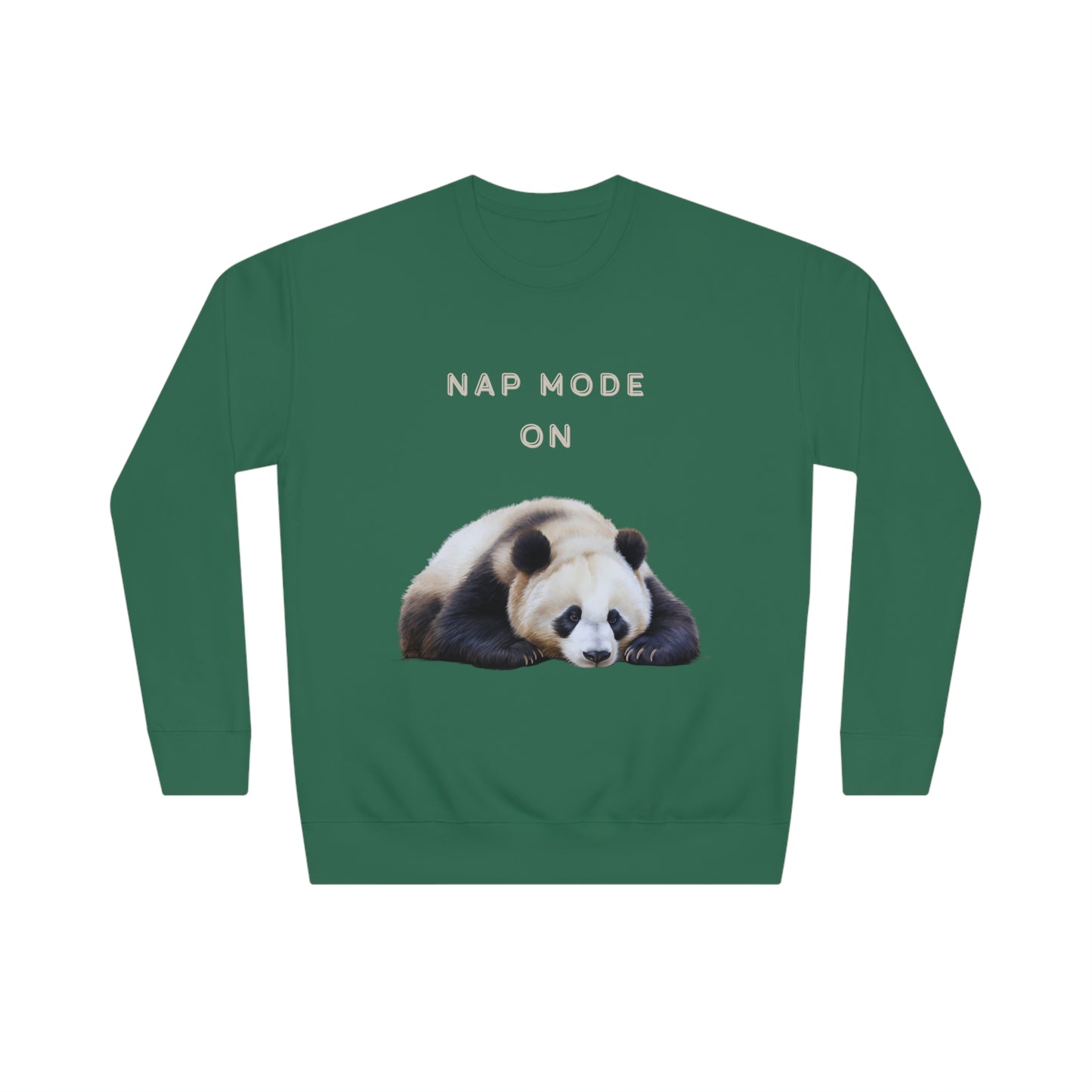 Lazy Panda Nap Mode Sweatshirt | Embrace Cozy Relaxation | Panda Lover Gifts Sweatshirt Forest Green 2XL 