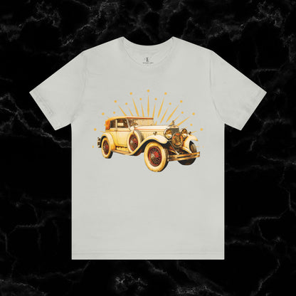 Vintage Car Enthusiast T-Shirt with Classic Wheels and Timeless Appeal T-Shirt Silver S 