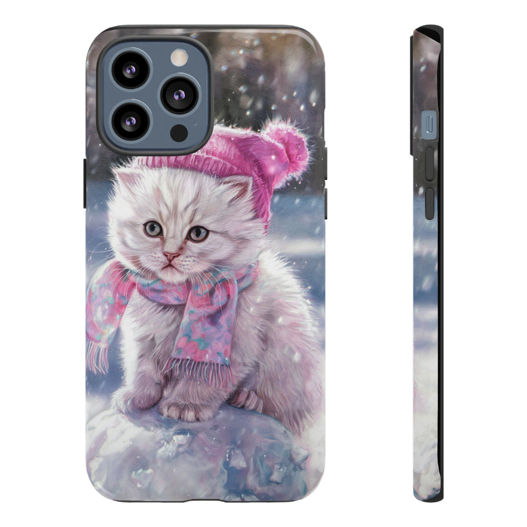 Phone Cases - Adorable Kitten Winter Phone Case Printify iPhone 13 Pro Max Glossy