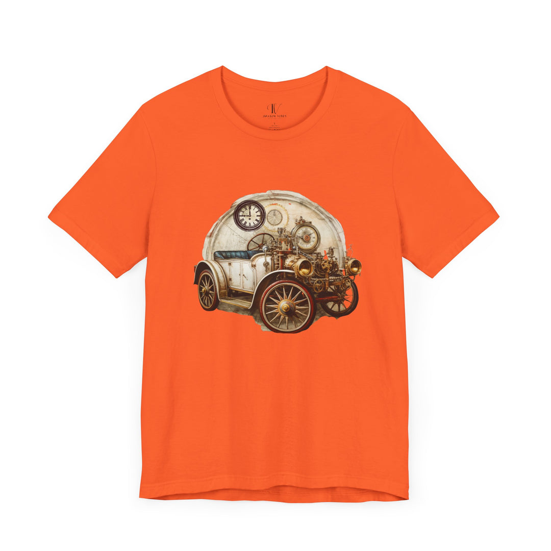 Steampunk Vintage Car T-Shirt T-Shirt Printify Orange S