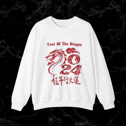 Year of the Dragon Sweatshirt - 2024 Chinese Zodiac Shirt for Lunar New Year Sweatshirt S White 