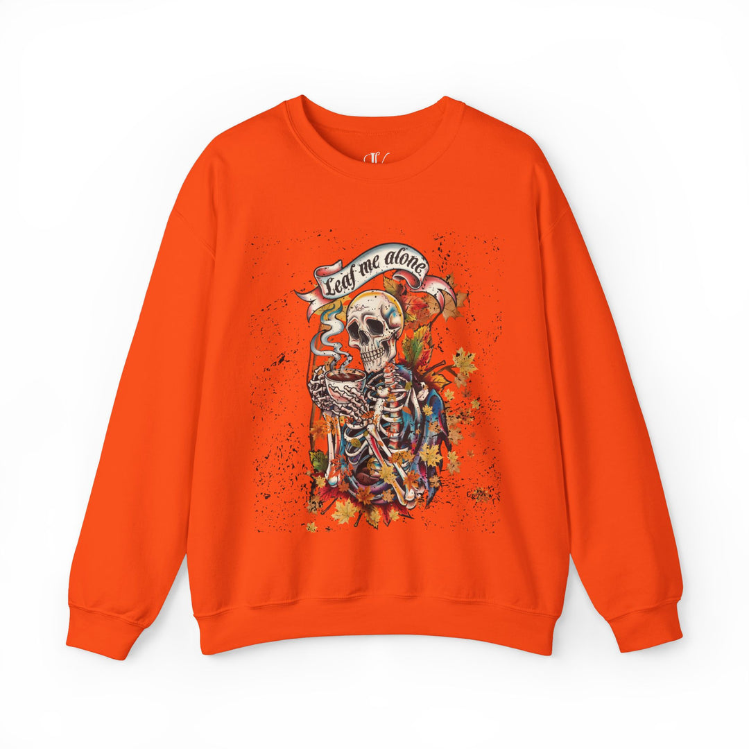 Leaf Me Alone: Grunge Skeleton Halloween Sweatshirt