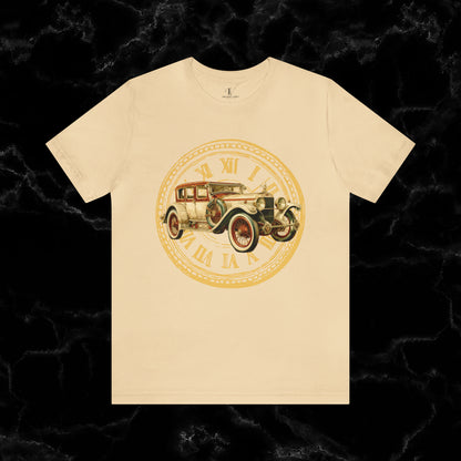 Vintage Car Enthusiast T-Shirt with Classic Wheels and Timeless Appeal T-Shirt Soft Cream S 
