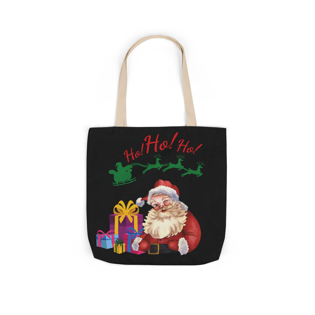 Canvas Tote Bag Santa Claus Ho Ho Ho Christmas Accessories Printify 18" × 18'' Beige