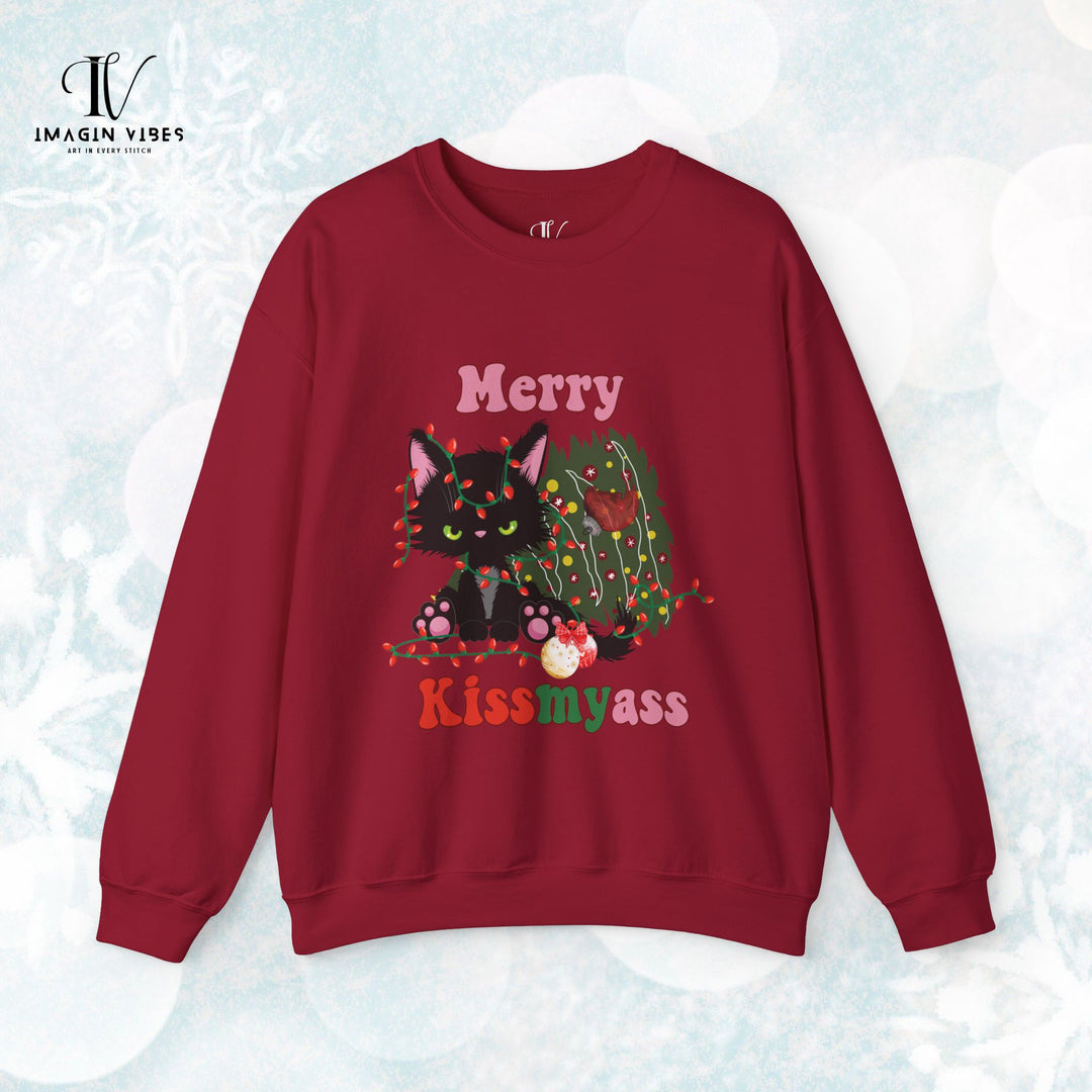 Merry Kiss: Funny Cat Sweatshirt