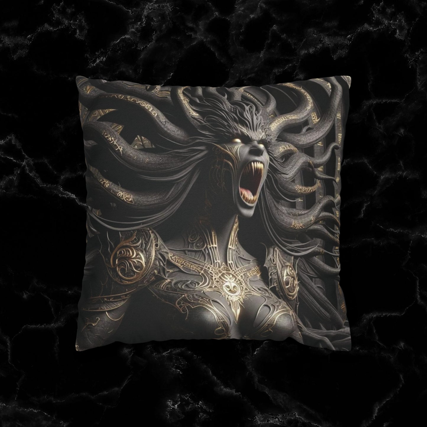 Lilith Fantasy Throw Pillow Cover – Perfect Dark Fantasy Fan Gift for Enchanting Home Decor Home Decor 14" × 14"  