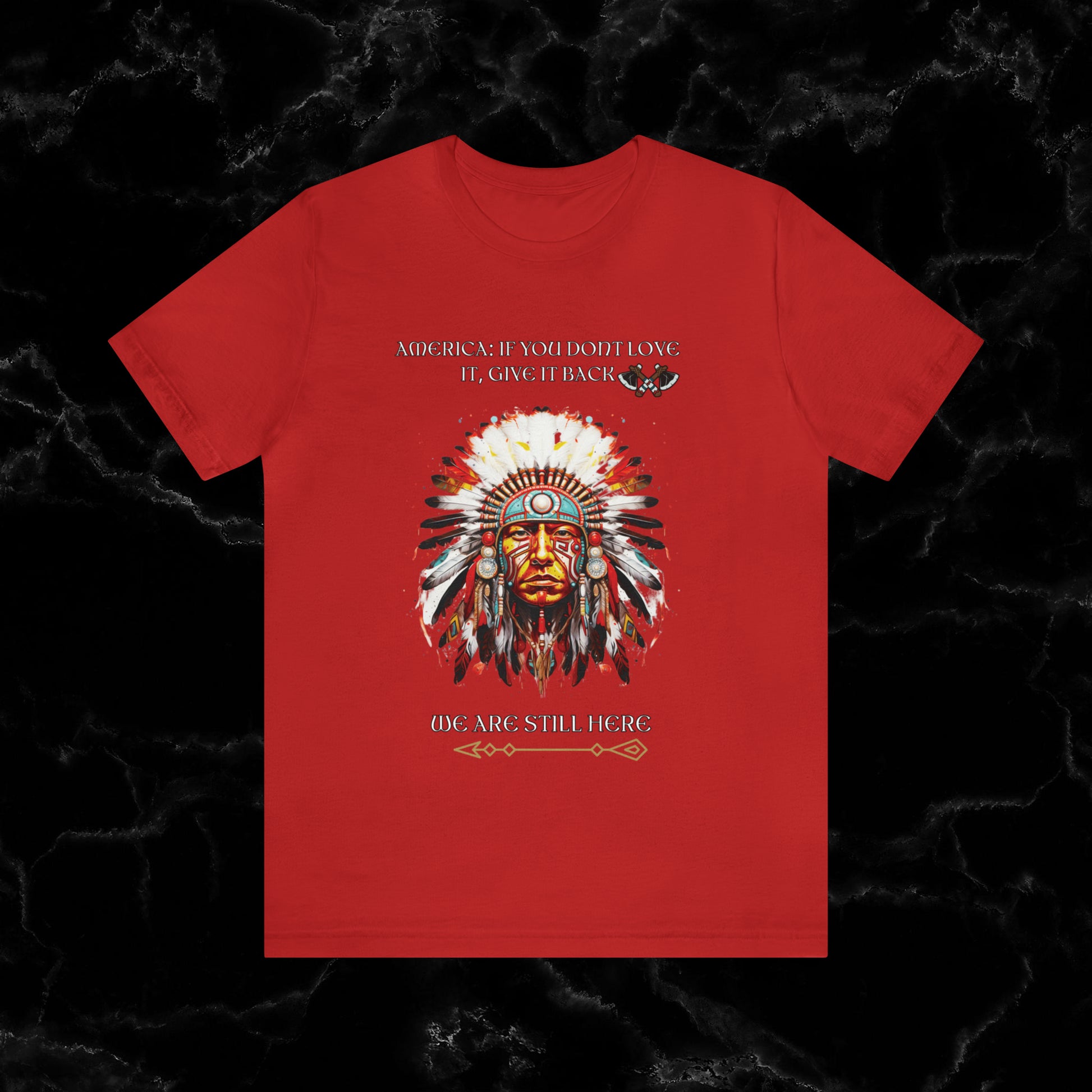 America Love it Or Give It Back Vintage T-Shirt - Indigenous Native Shirt T-Shirt Red S 