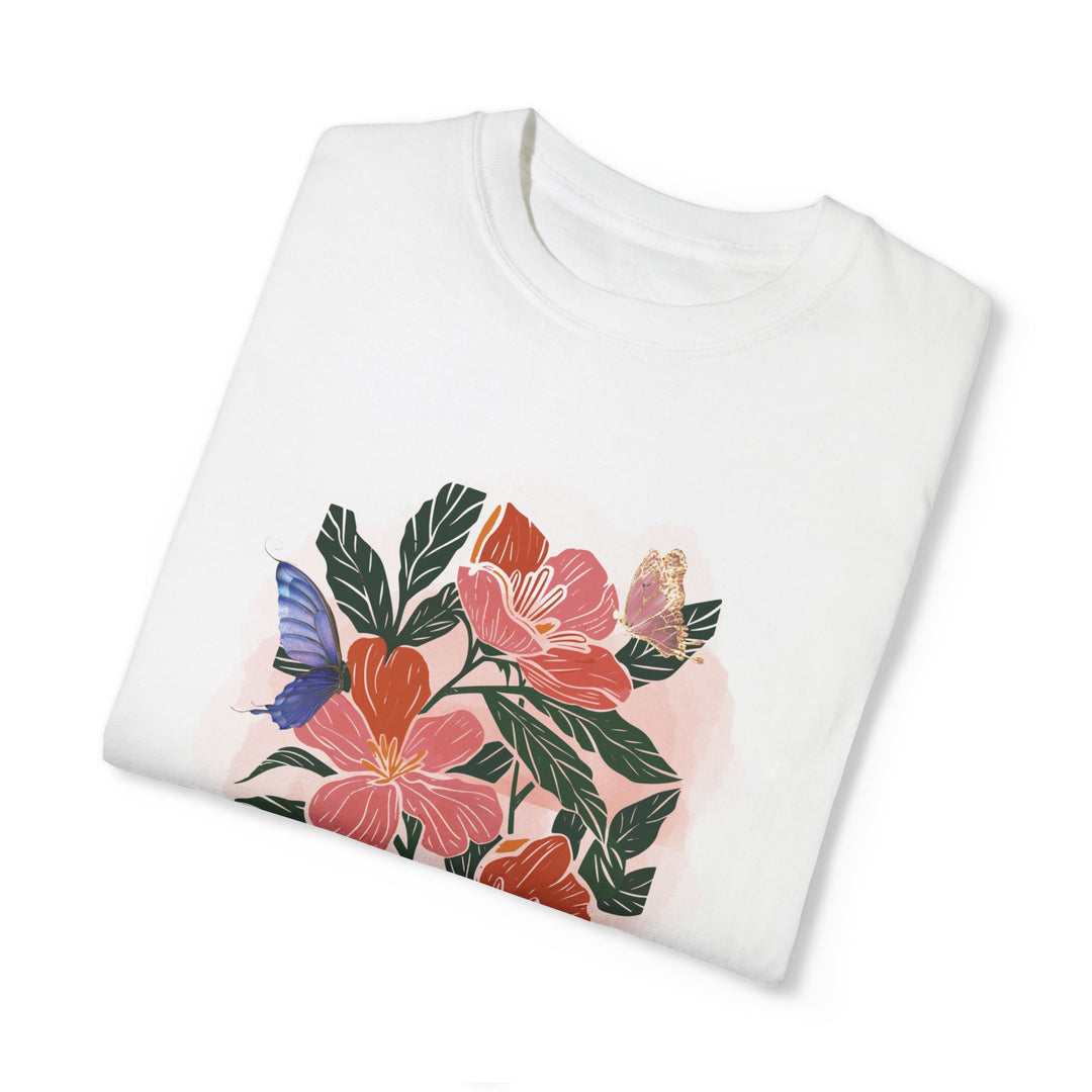 Floral T-shirt - Slow Down and Soak It Up T-Shirt Printify