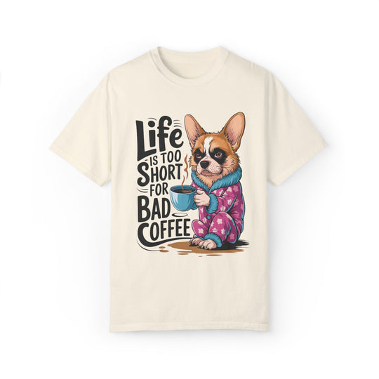 Cartoon Dog Coffee Lover T-shirt T-Shirt Printify Ivory S