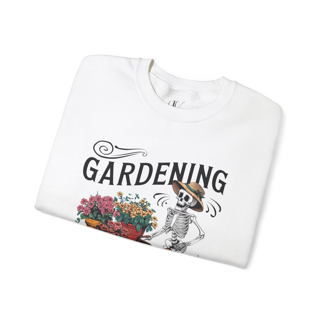 Skeleton Gardening Sweatshirt - Vintage Retro Sweatshirt Printify