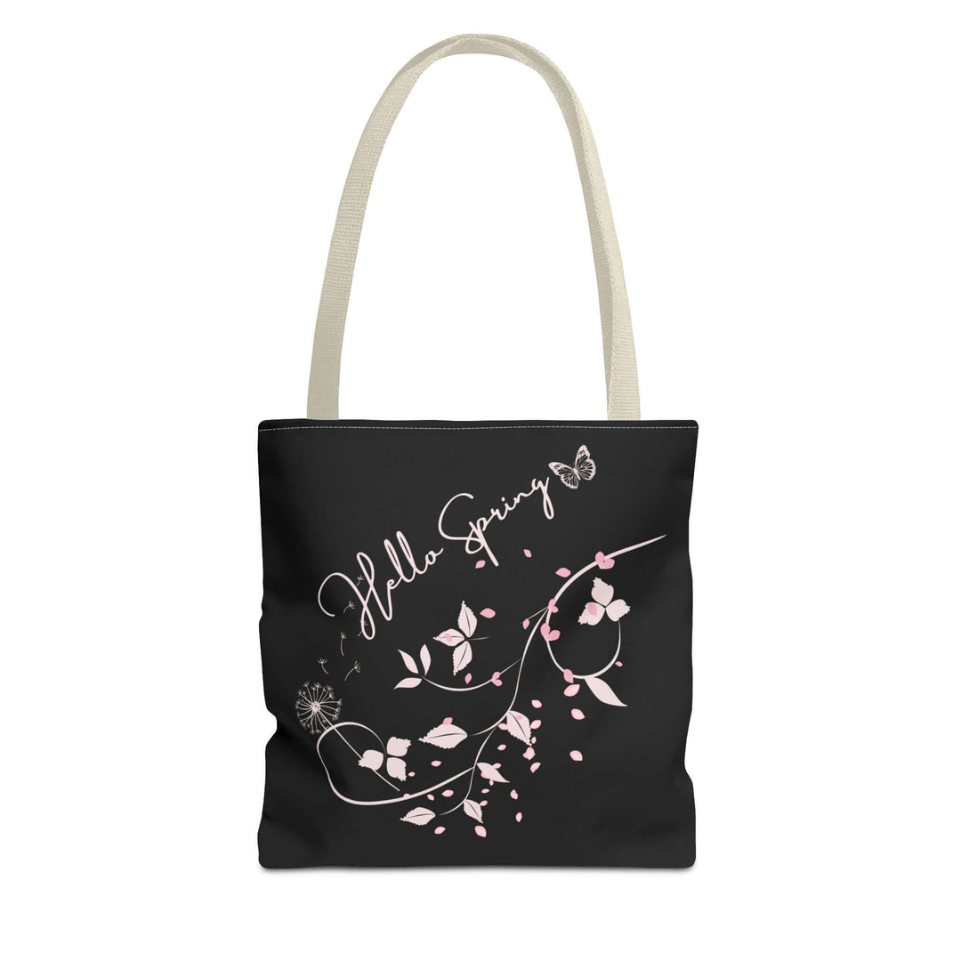 Spring Floral Tote Bag - Hello Spring Bags Printify 13" × 13'' Beige