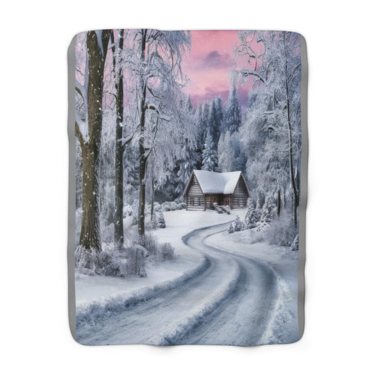 Sherpa Blanket Winter Wonderland Cozy Cabin Fleece Throw Home Decor Printify 50" × 60"