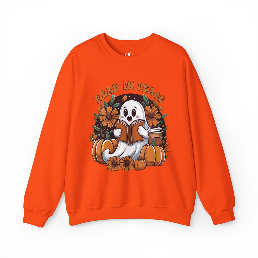 "Read In Peace" Cute Ghost Halloween Reader Sweatshirt