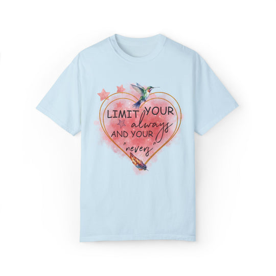 Motivational Watercolor T-Shirt - Limit Your Alwayses T-Shirt Printify Chambray S