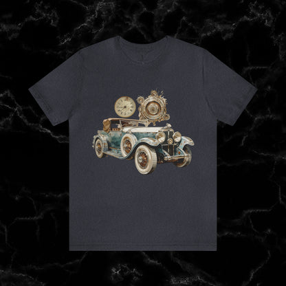 Vintage Car Enthusiast T-Shirt - Classic Wheels and Timeless Appeal T-Shirt Heather Navy S 