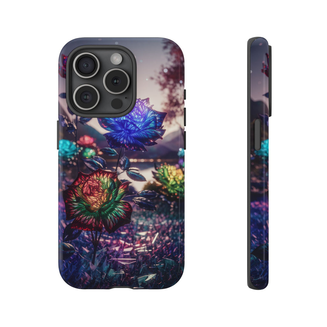 Phone Case - Surreal Glowing Roses Phone Case Printify iPhone 15 Pro Glossy