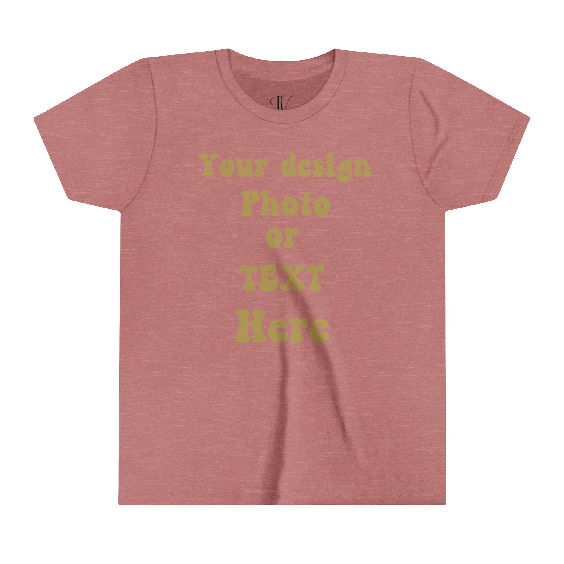 Youth Short Sleeve Tee - Personalized with Your Photo, Text, and Design Kids clothes Heather Mauve S 