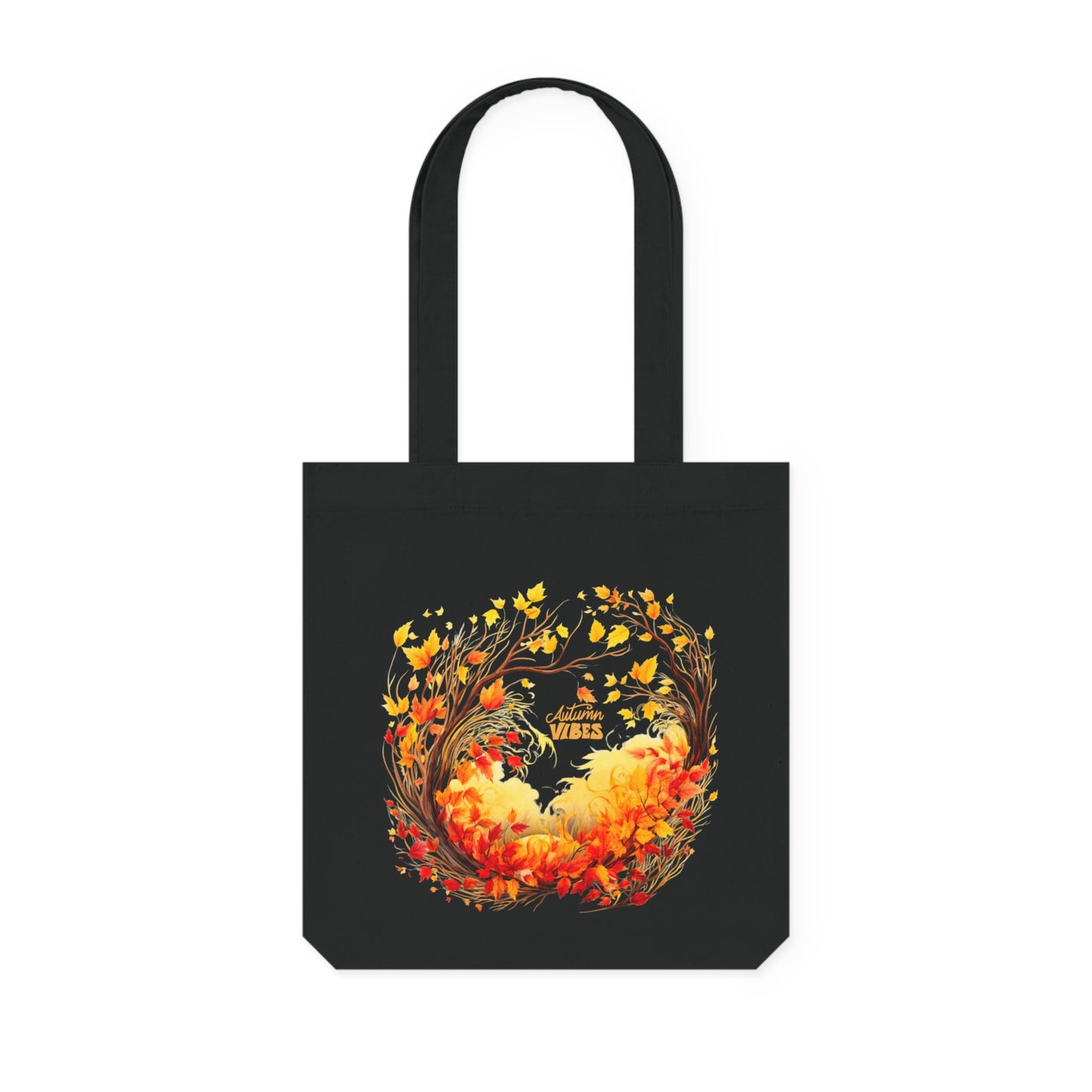 Fall Tote Bag | Autumn Vibes Tote Bag | Fall Tote Bag | Autumn Shopping Bag Bags Black 14.6" x 15.4" 