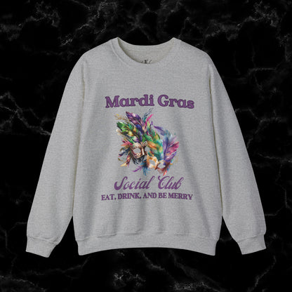 Mardi Gras Sweatshirt Women - NOLA Luxury Bachelorette Sweater, Unique Fat Tuesday Shirt, Louisiana Girls Trip Sweater, Mardi Gras Social Club Chic Sweatshirt S Sport Grey 