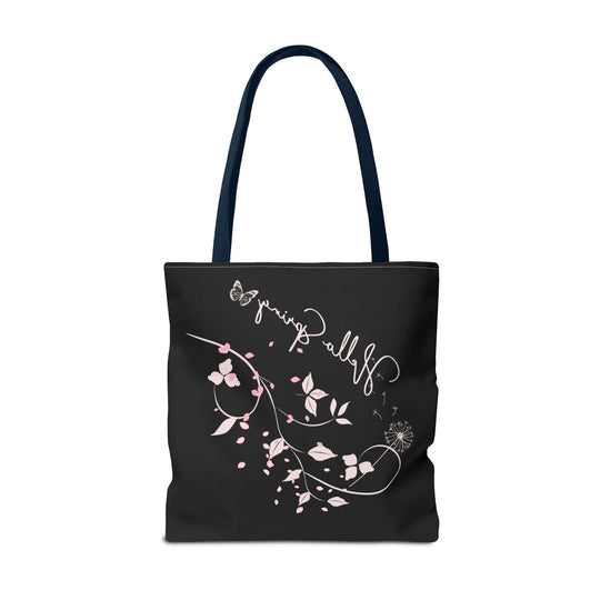 Spring Floral Tote Bag - Hello Spring Bags Printify 18" × 18'' Navy