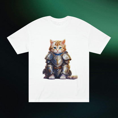 Cat in Armor Classic Unisex Tee T-Shirt White S 