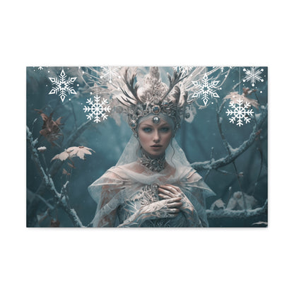 Enchanting Frozen Forest Queen | Canvas Gallery Wrap Art Canvas 24″ x 16″ 1.25" 