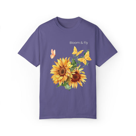 Sunflower T-shirt - Bloom & Fly Nature-Inspired Tee T-Shirt Printify Grape S