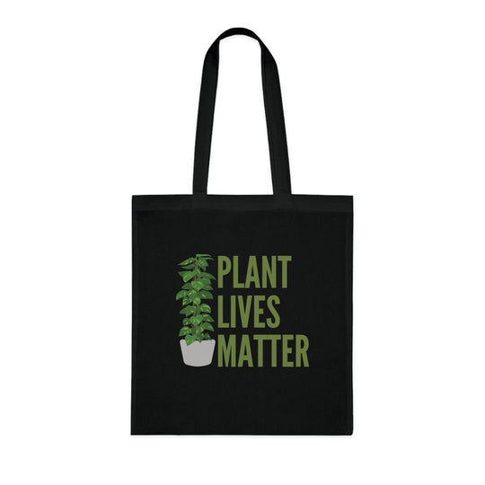 Plant Tote Bag - PLANT LIVES MATTER Graphic Bags Printify One size Black