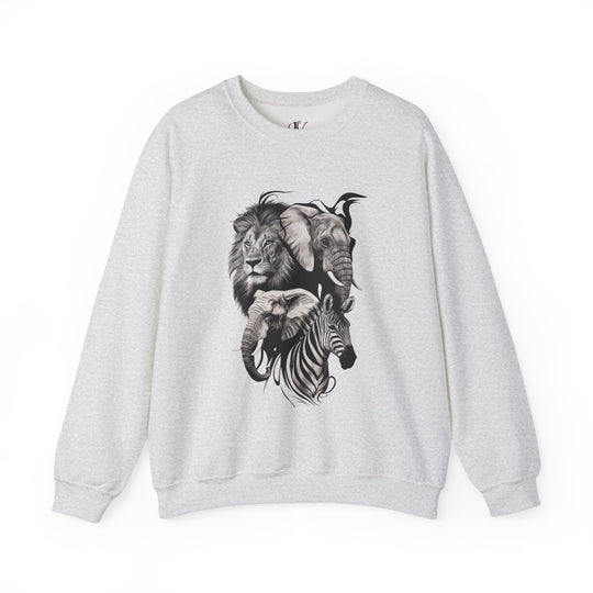 Wildlife Trio Crewneck Sweatshirt Sweatshirt Printify S Ash