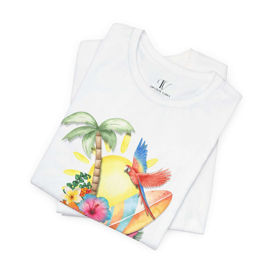 Dreamy Watercolor Tropical Paradise Unisex Tee T-Shirt Printify