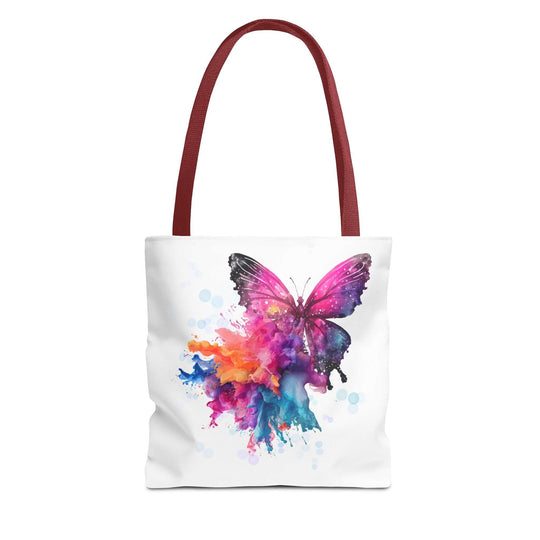 Watercolor Butterfly Tote Bag - Ethereal and Artistic Bags Printify 13" × 13'' Red