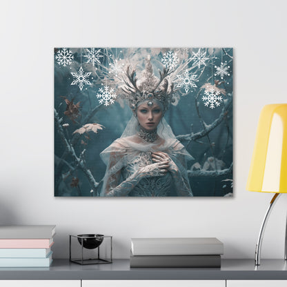 Enchanting Frozen Forest Queen | Canvas Gallery Wrap Art Canvas   