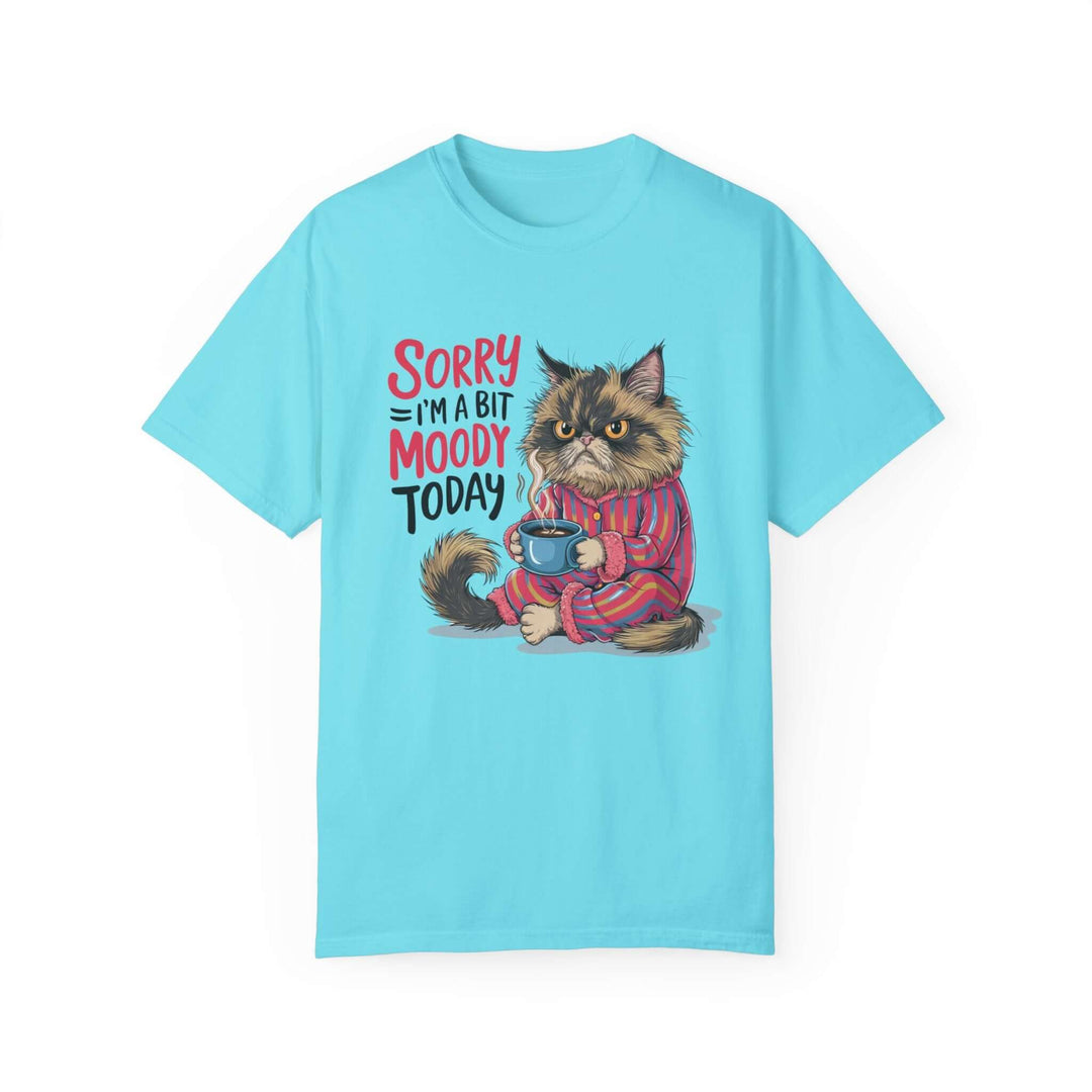 Moody Cat T-Shirt T-Shirt Printify Lagoon Blue S