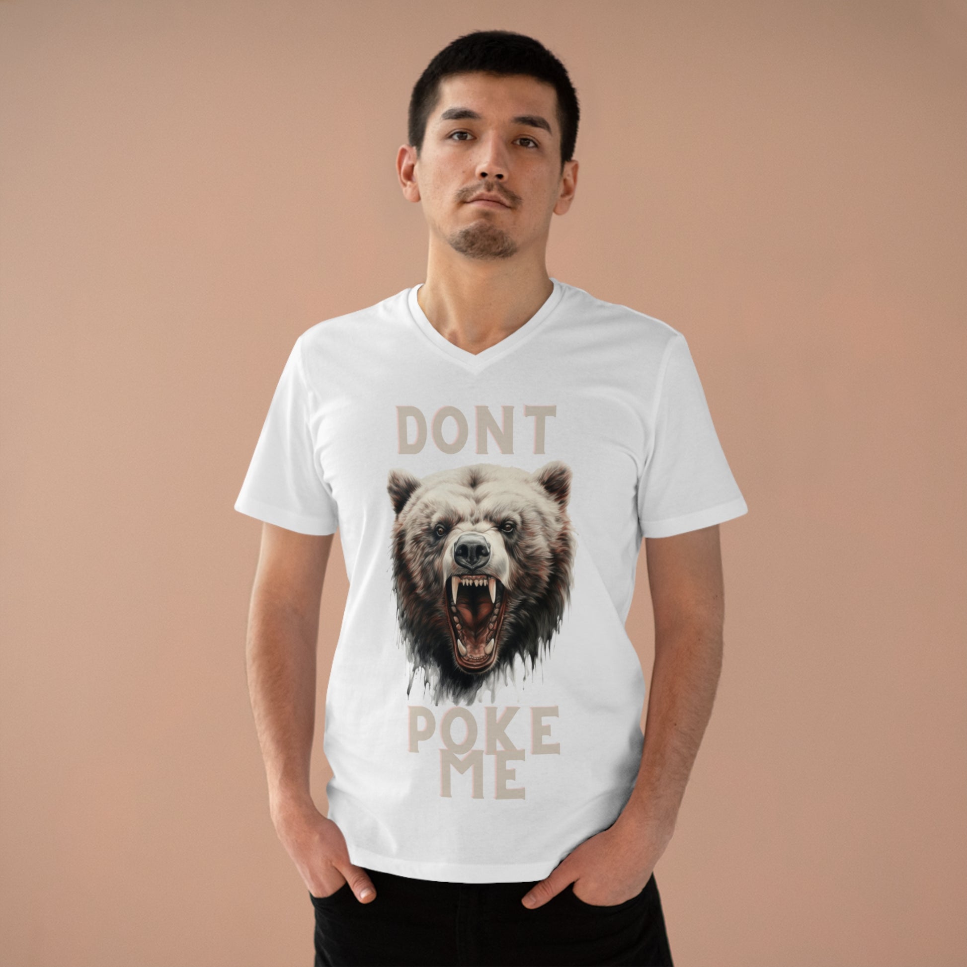 Angry Bear Close Up Men's Organic V-Neck T-Shirt X V-neck   