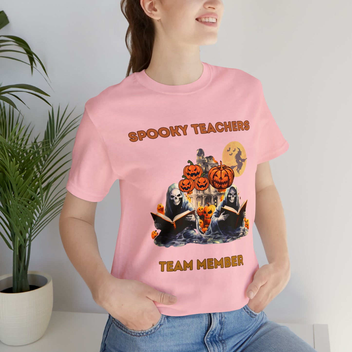 Spooky Teachers Team Member Unisex T-Shirt T-Shirt Pink S 