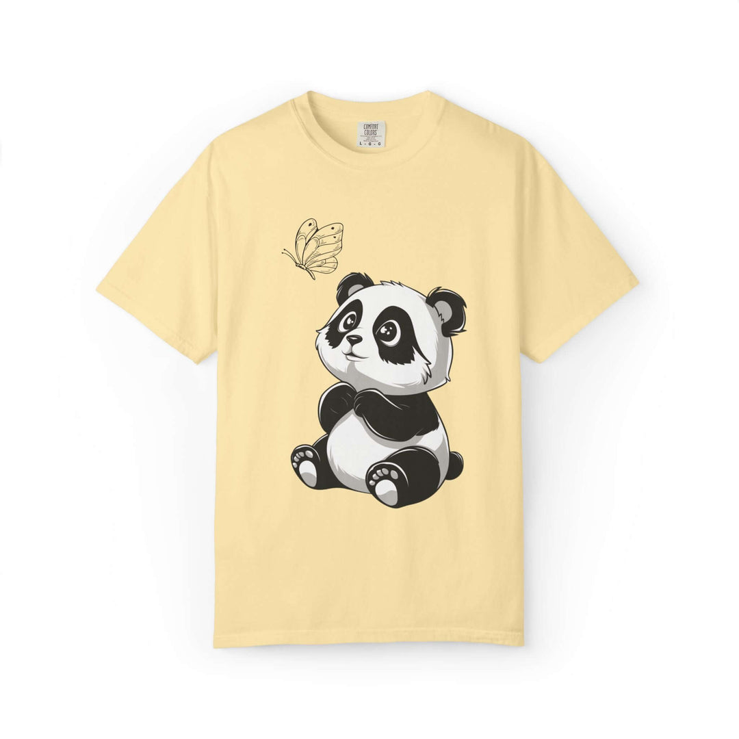 Adorable Panda & Butterfly Tee T-Shirt Printify Banana S