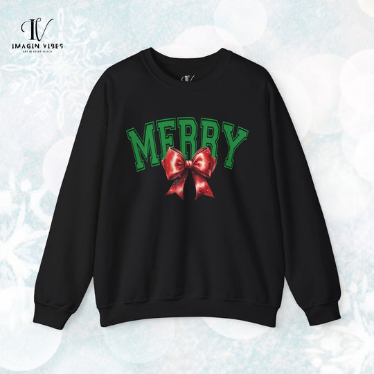 Merry Coquette Bow Christmas Sweatshirt