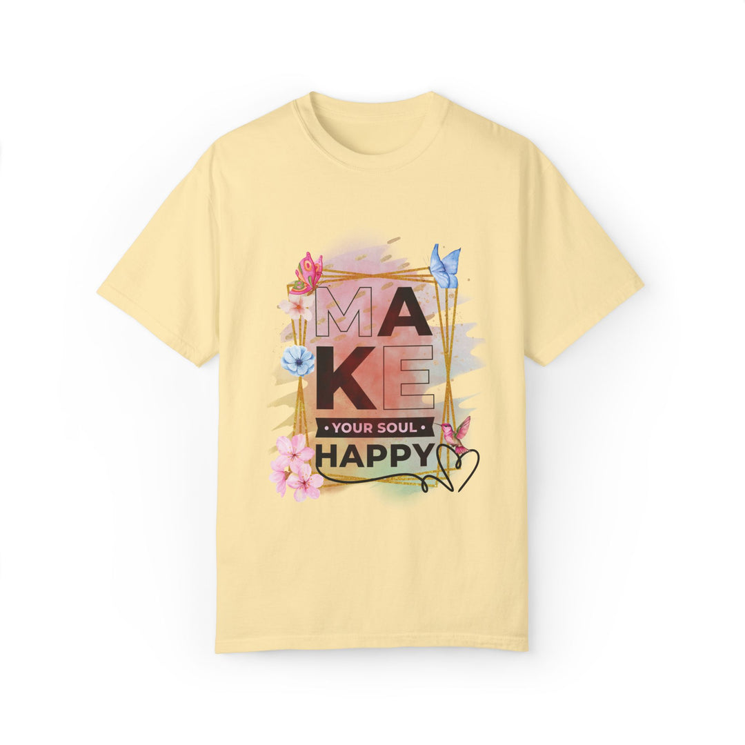 Motivational Watercolor T-Shirt - Make Your Soul Happy T-Shirt Printify Banana S