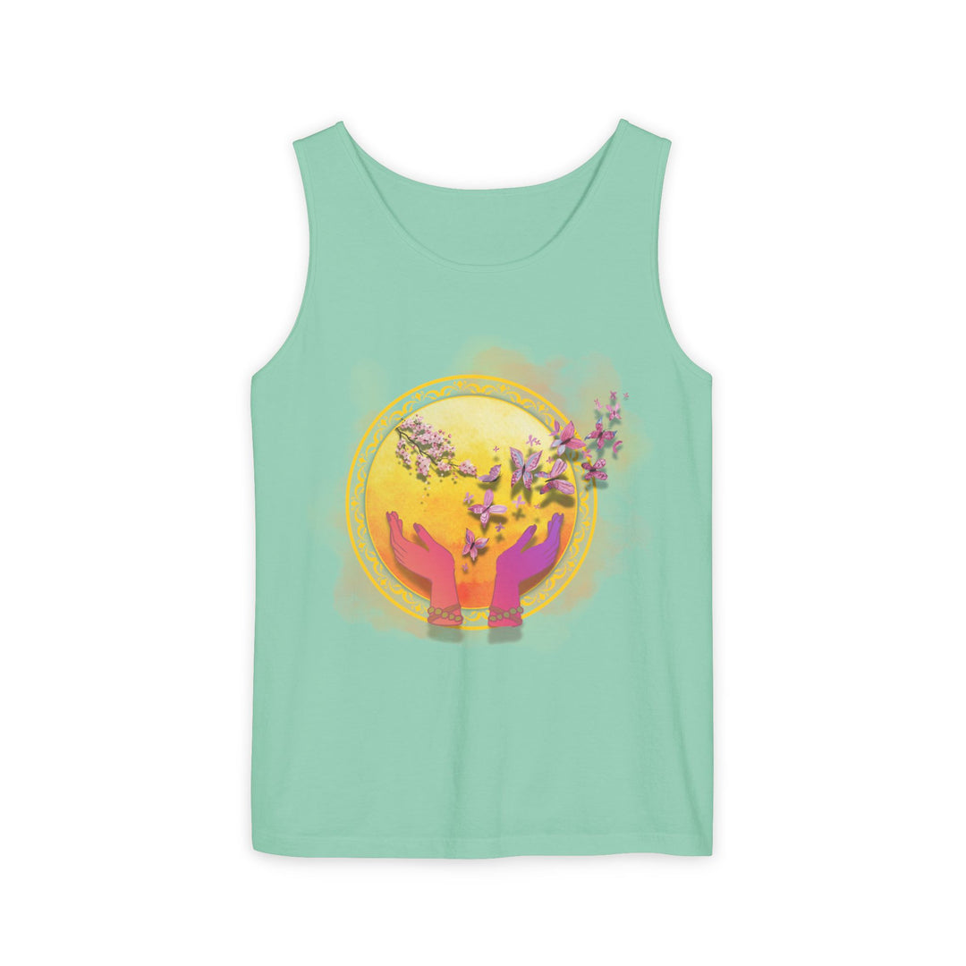 Spiritual Symbolic Tank Top - Lightweight and Breezy Summer Wear Tank Top Printify Island Reef XS