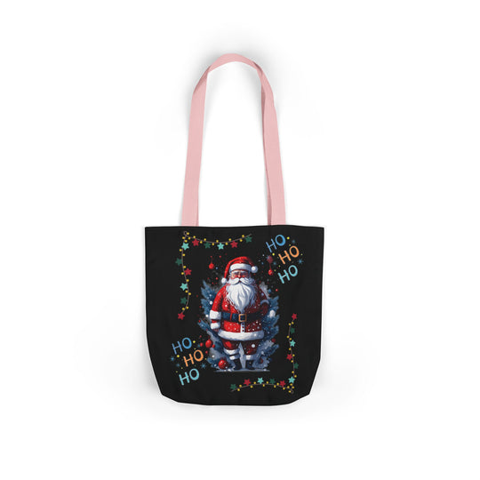 Ho Ho Ho Santa Claus Canvas Tote Bag Accessories Printify 13" × 13'' Light Pink