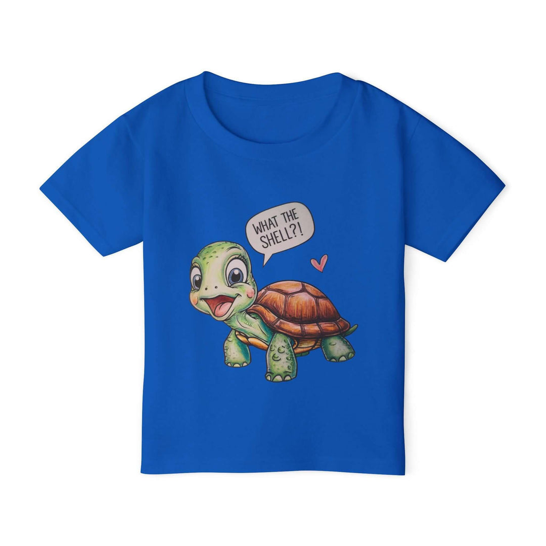 Toddler T-shirt Cute Cartoon Turtle WHAT THE SHELL Kids clothes Printify Royal 2T